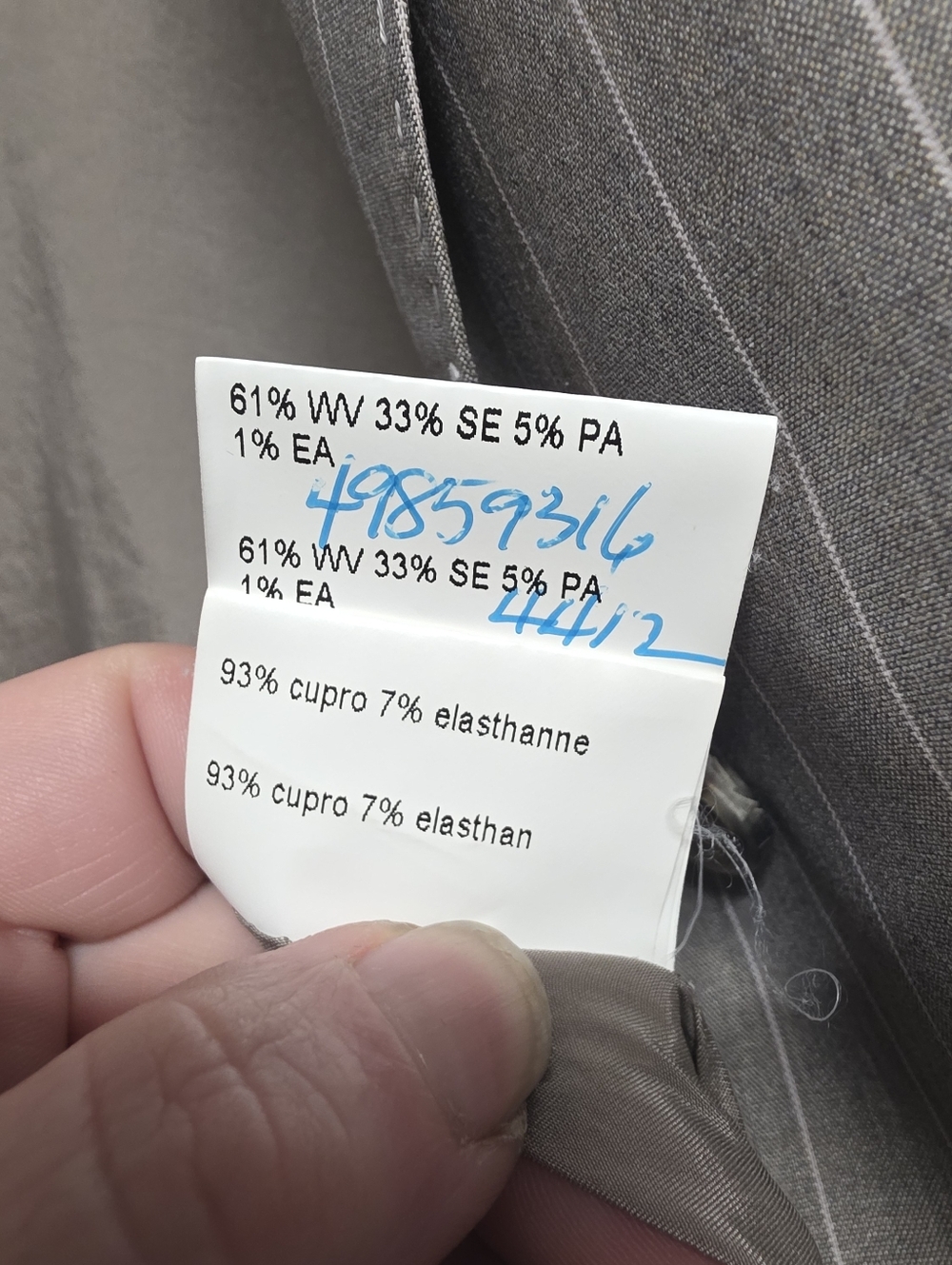 Piazza Sempione Gray Pinstripe Wool Silk Blazer Jacket IT 48 US 12 Made in Italy - Picture 7 of 8